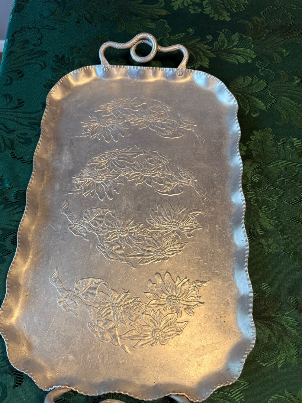 Farber & Shlevin Inc. serving tray mid century modern 1940’s / 1950’s aluminum